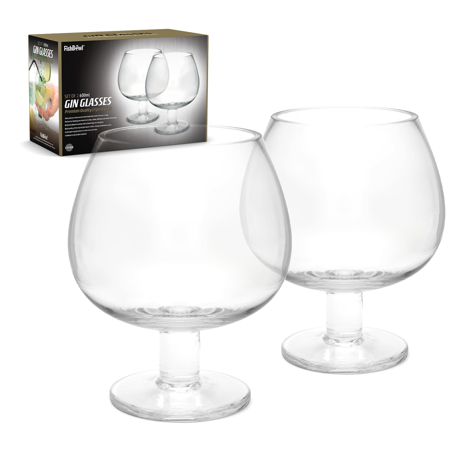 Wholesale Gifts Tomorrow – wholesale Cocktail/liquor glass – Fishbowl Set Of 2 Gin Cocktail Vodka Glass 600ml Gift Set1