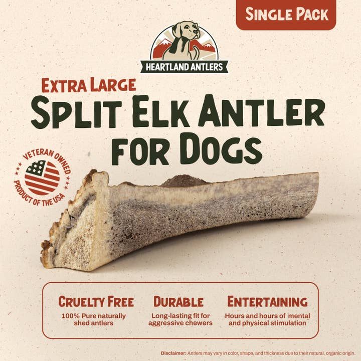 Heartland Antlers - Wholesale Pet Chew Toy - Dog - Split Elk Antler Chew - Extra Large (65-85 lbs)1