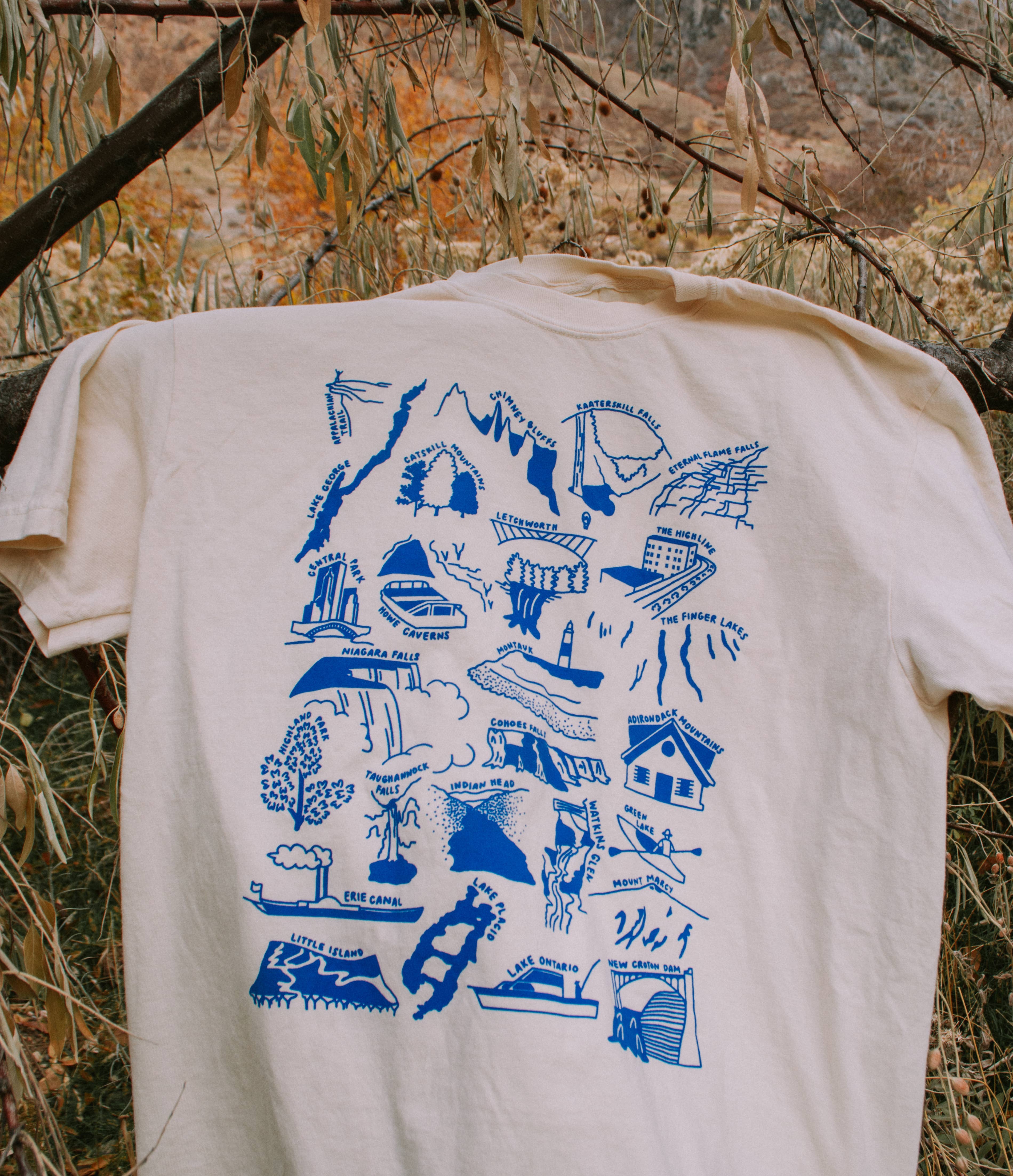 Traildust Goods - Wholesale Screen Printed T-Shirt - Unisex - New York State Nature Souvenir T-Shirt Unisex Comfort Colors0