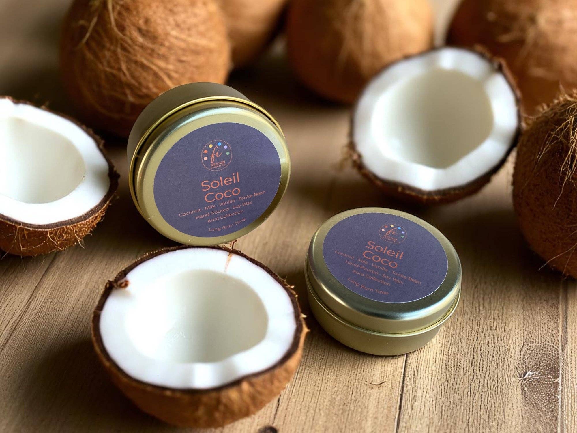 Kupkup HB. - Fi Design Studio Co. - Wholesale Jar/Filled Candle - Aura Collection | Soleil Coco Scented Soy Wax Candle4