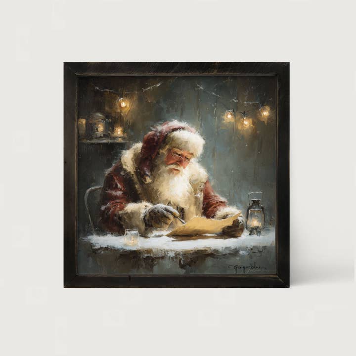 ginger blue - Wholesale Christmas Wall Art - Santa Making his List14
