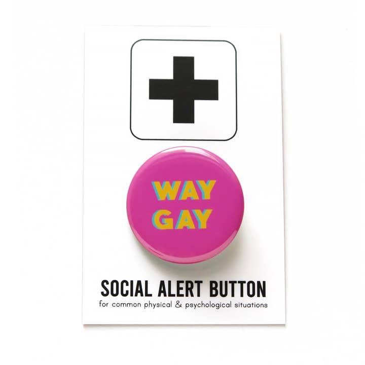 Word For Word Factory – wholesale Nål och knapp för kavajslag – VÄG GAY Pin 1,25" Piback-knapp Queer Gåva Pride Pin1