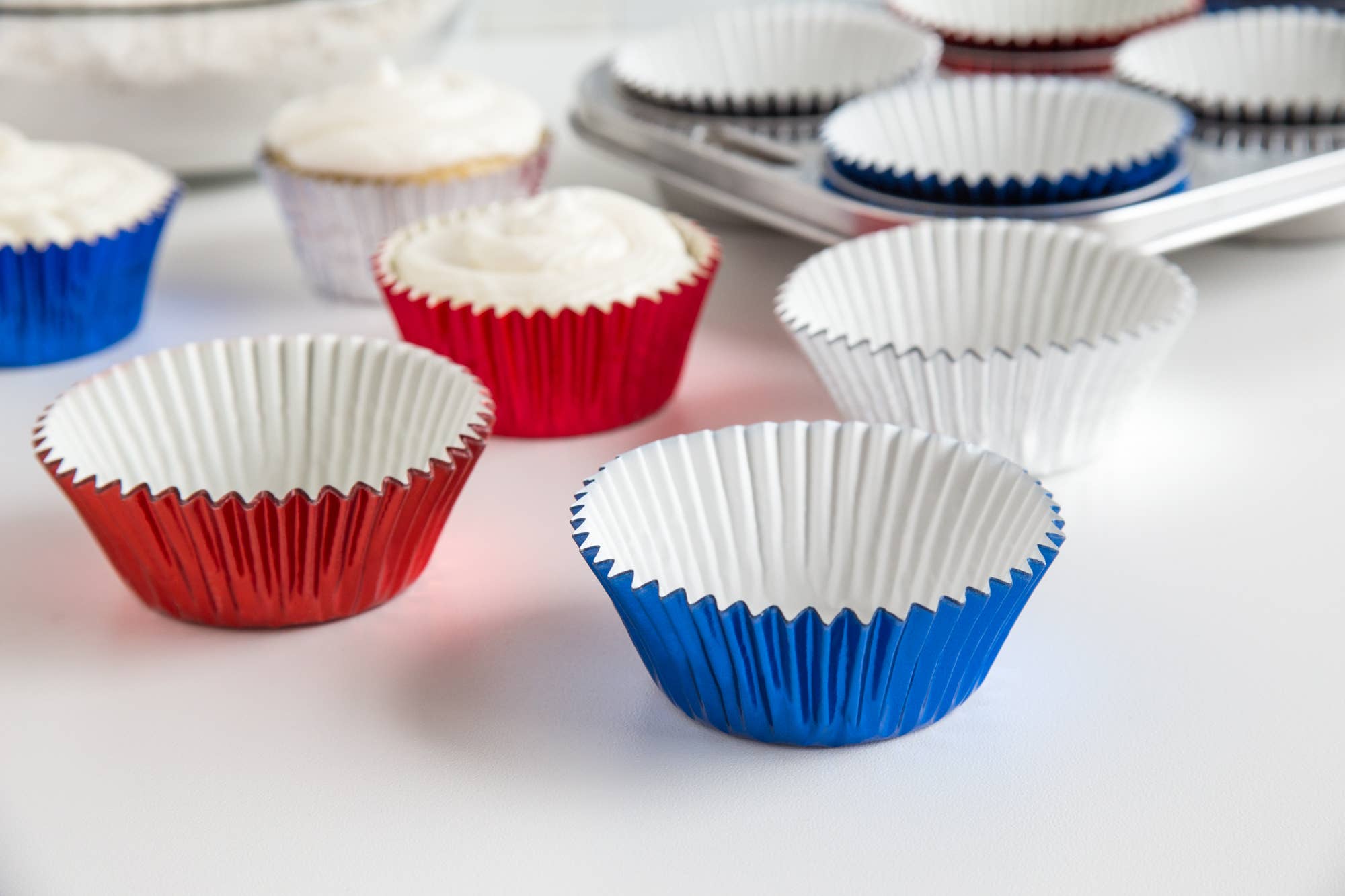 Fox Run Brands - Wholesale Cupcake/Muffin Liner - Fox Run Patriotic Foil Cupcake Liners, Set of 45, 2.75"2