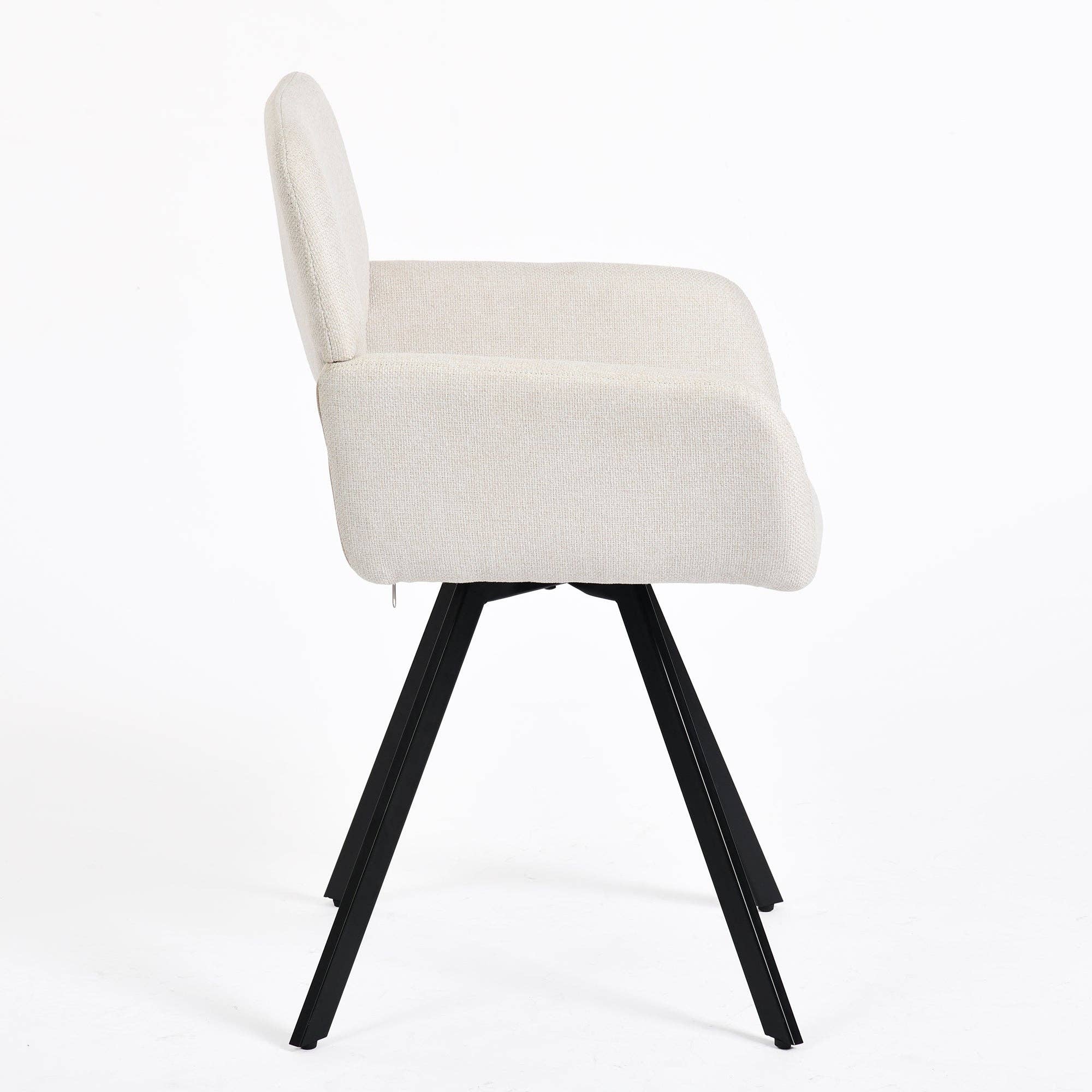 Urban Meuble - Vendita all'ingrosso Sedie - Set di 4 sedie da pranzo scandinave girevoli in tessuto beige CALIFORNIA KD BEIGE SWIVEL X211