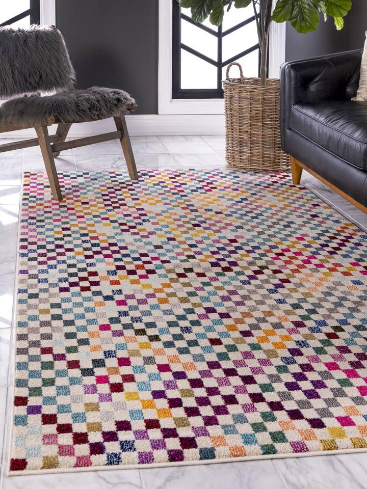 Modern Checkered Palm Bay Chromatic Rug for wholesale by Rug Mart