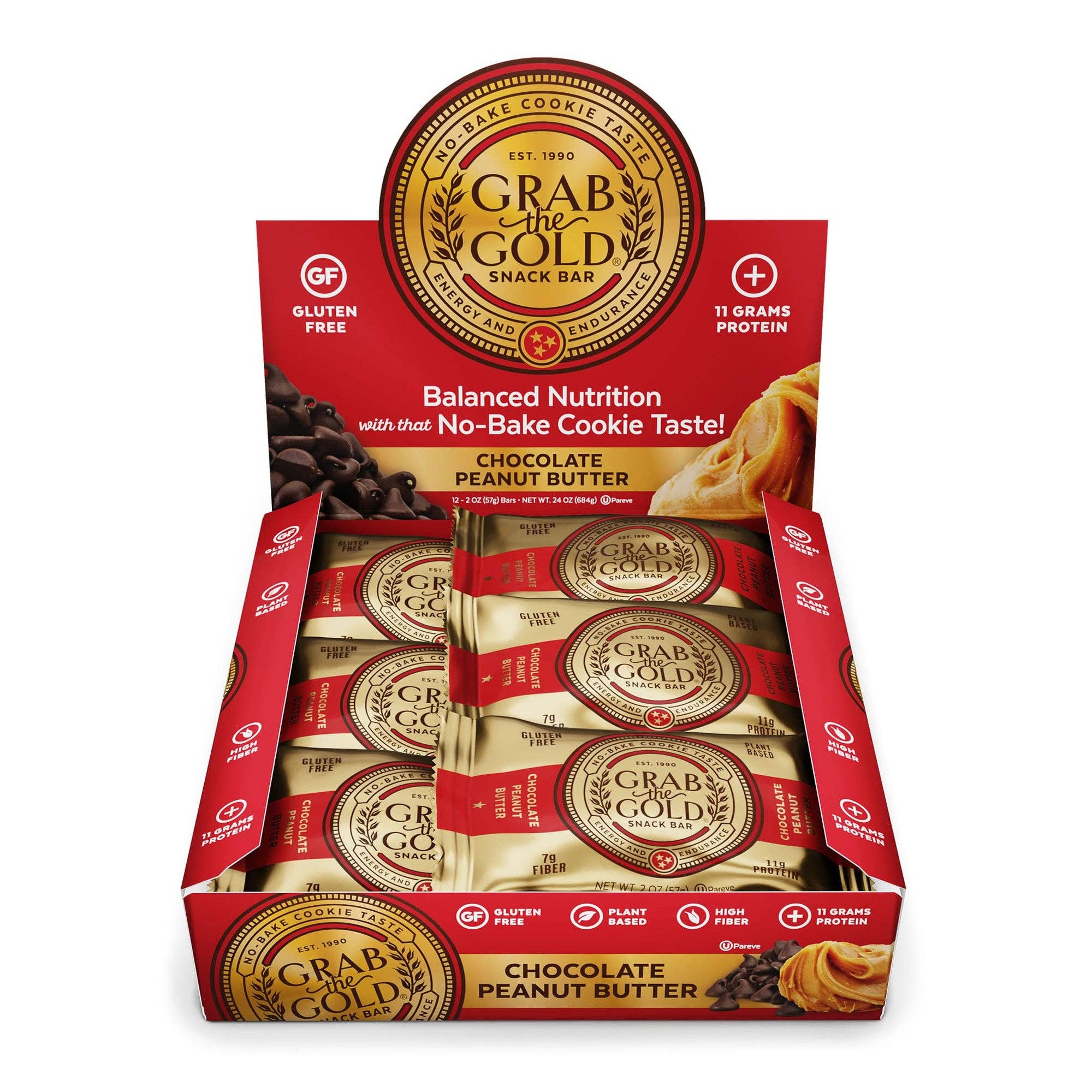 L&F Universal Goods - Wholesale Snack Bar - GRAB THE GOLD PROTEIN BAR 12/57G CHOCOLATE PEANUT0