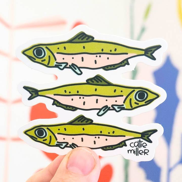 Minnow Vinyl Sticker 10 Pack - Wholesale for wholesale by Catie Miller Ceramics