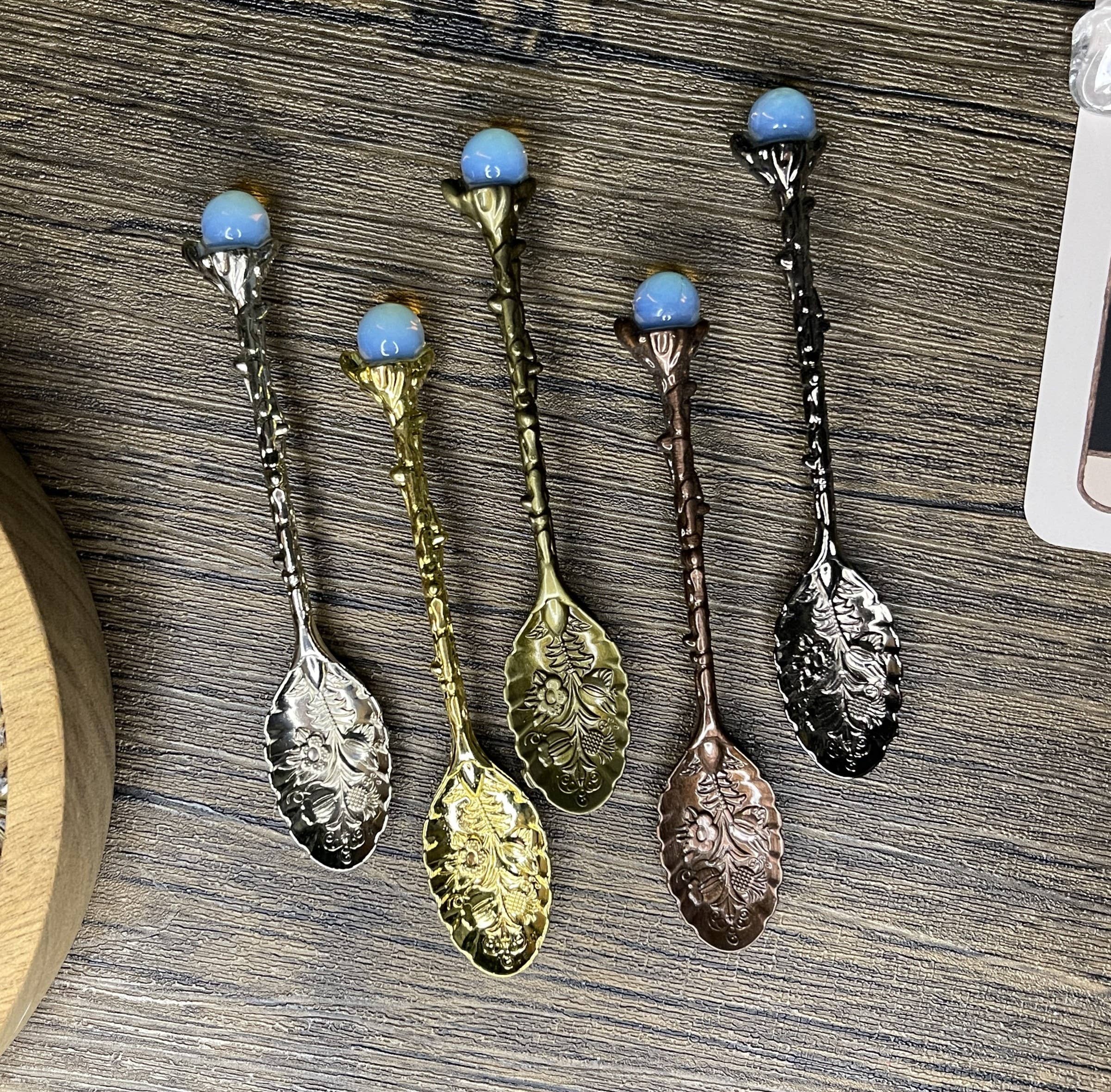 Moondust and Raven - Wholesale Kitchen Spoon - Opalite Crystal Spoon, Witchcraft Apothecary Supplies4