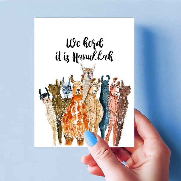 Liyana Studio – wholesale Hanukkah card – Llama Menorah - Funny Hanukkah Card