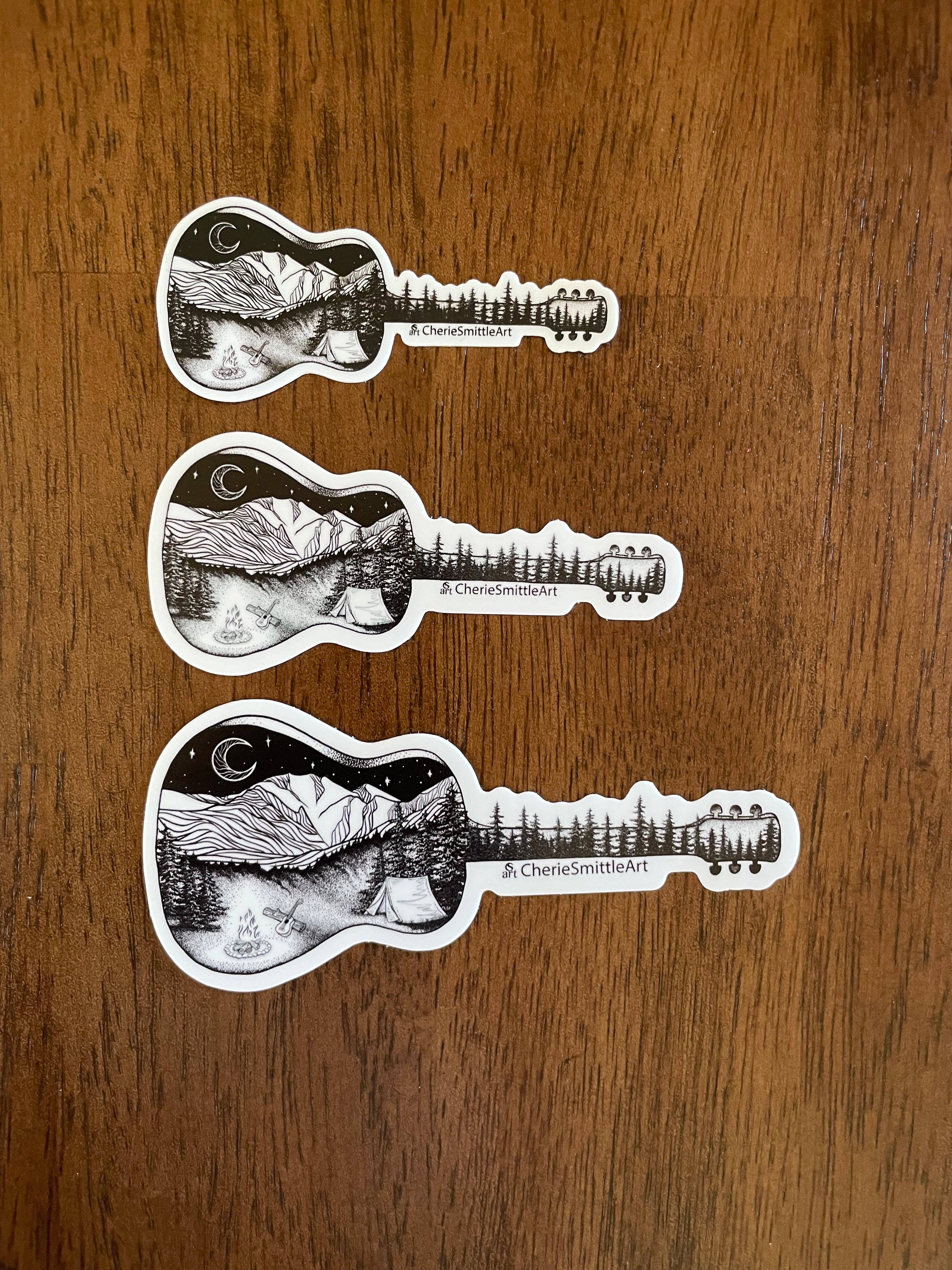 CherieSmittleArt - Wholesale Sticker - Camp Acoustic Guitar Sticker4