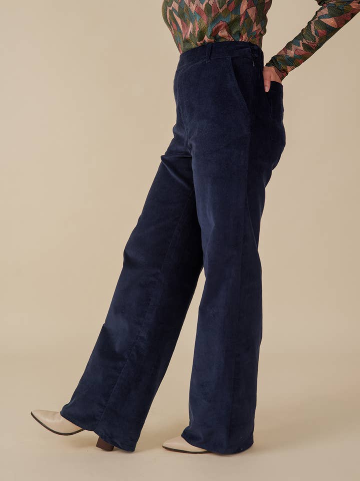 Lucy Pant Navy Corduroy for wholesale on Faire3