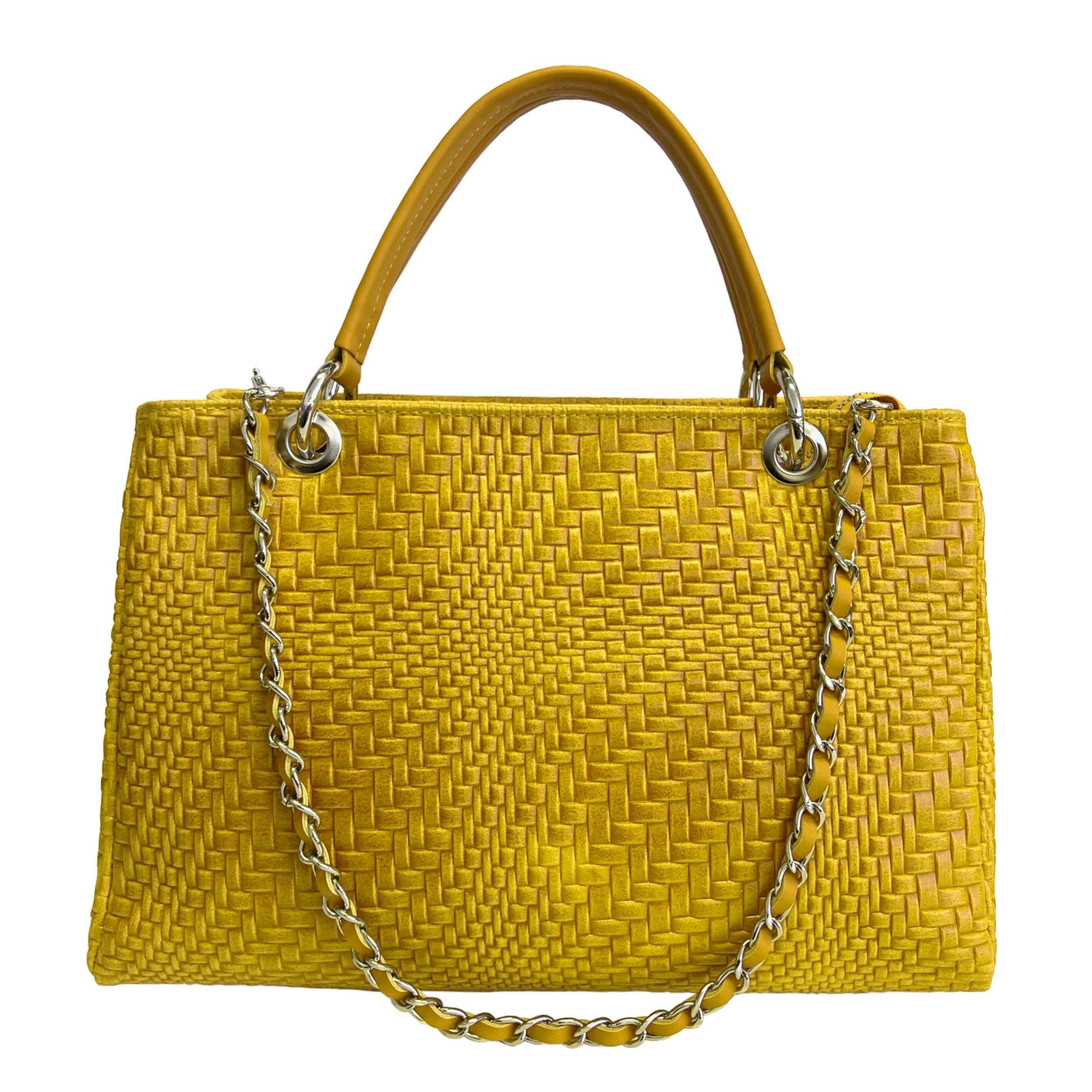 MODARNO - Vente Sac à main avec poignée sur le dessus – femme - Sac à main femme MODARNO en cuir véritable tressé avec bandoulière14