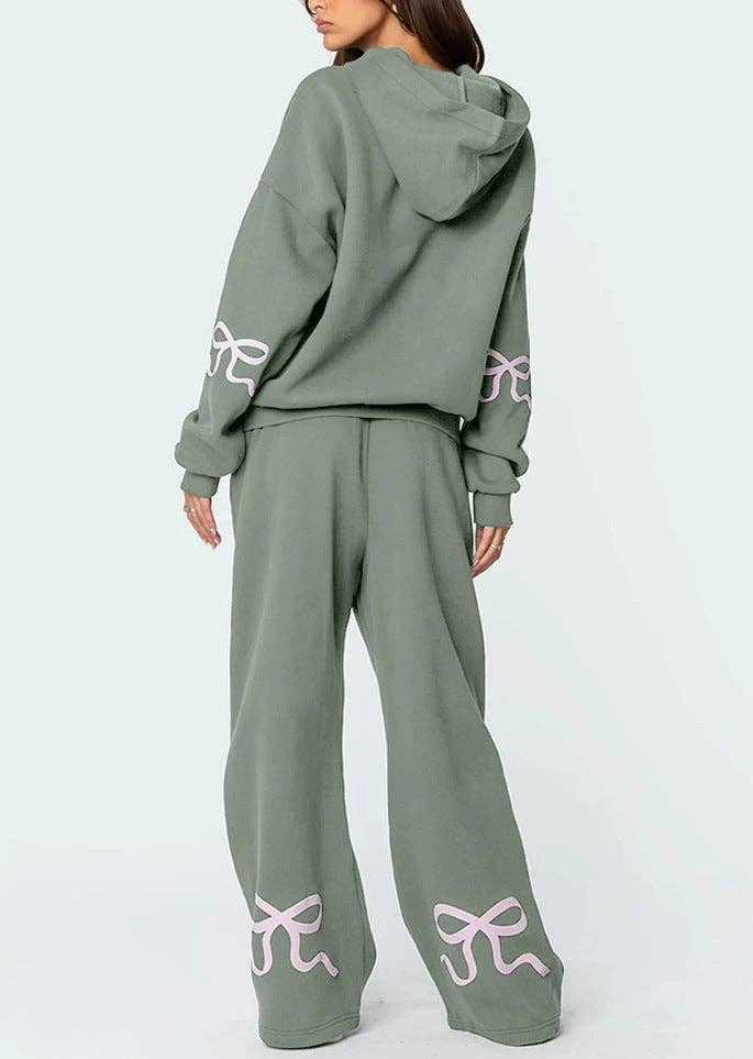 SALINA TRADING INC - Wholesale Lounge Set - Women's - Trendy Casual Long Sleeve Loose Hoodie & Wide Leg Pants Set5