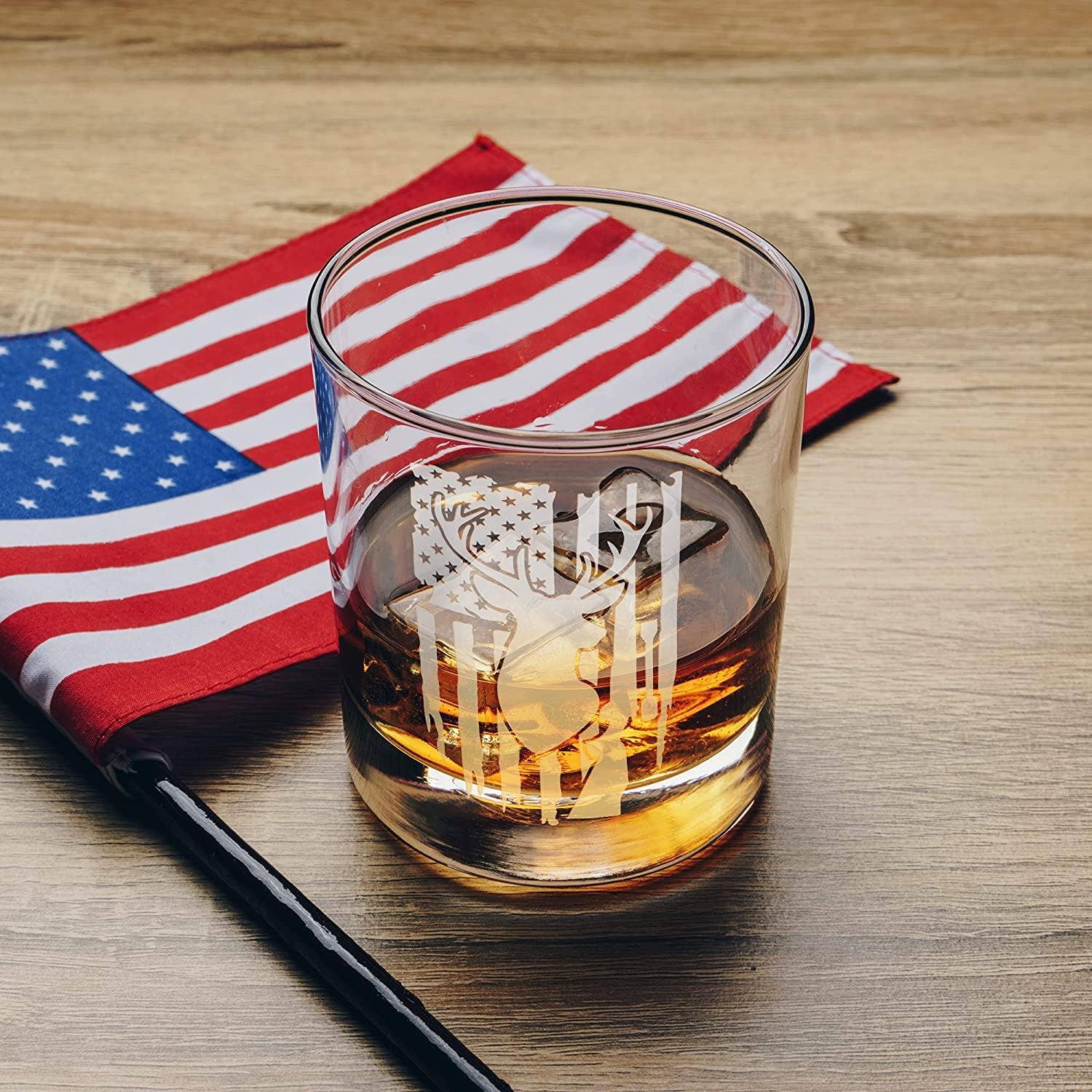 Old Southern Brass - Wholesale Cocktail/Liquor Glass - Deer Hunter American Flag - Whiskey Glass5