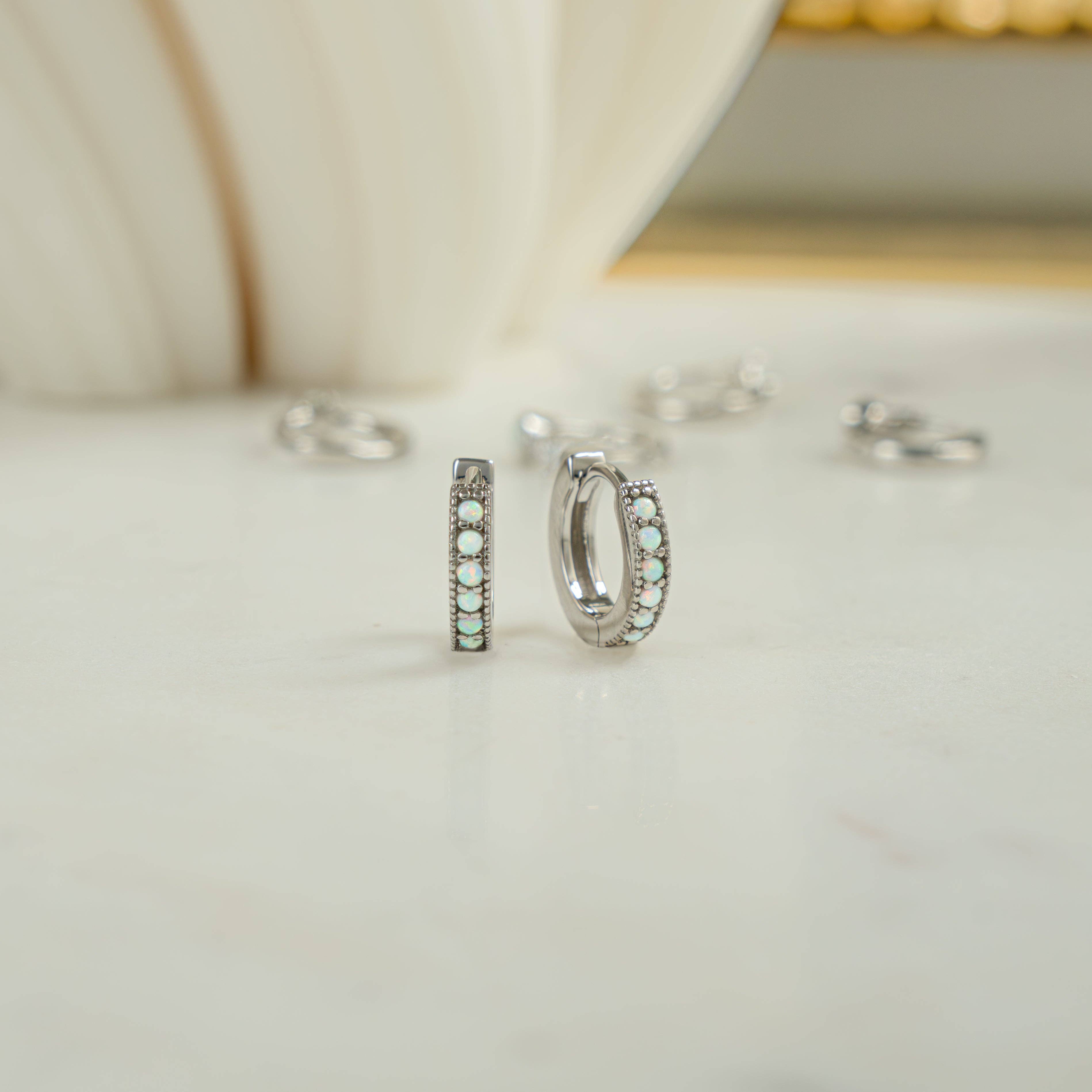 Sami Jewels - Wholesale Huggie Earrings - Small Opal Huggies2
