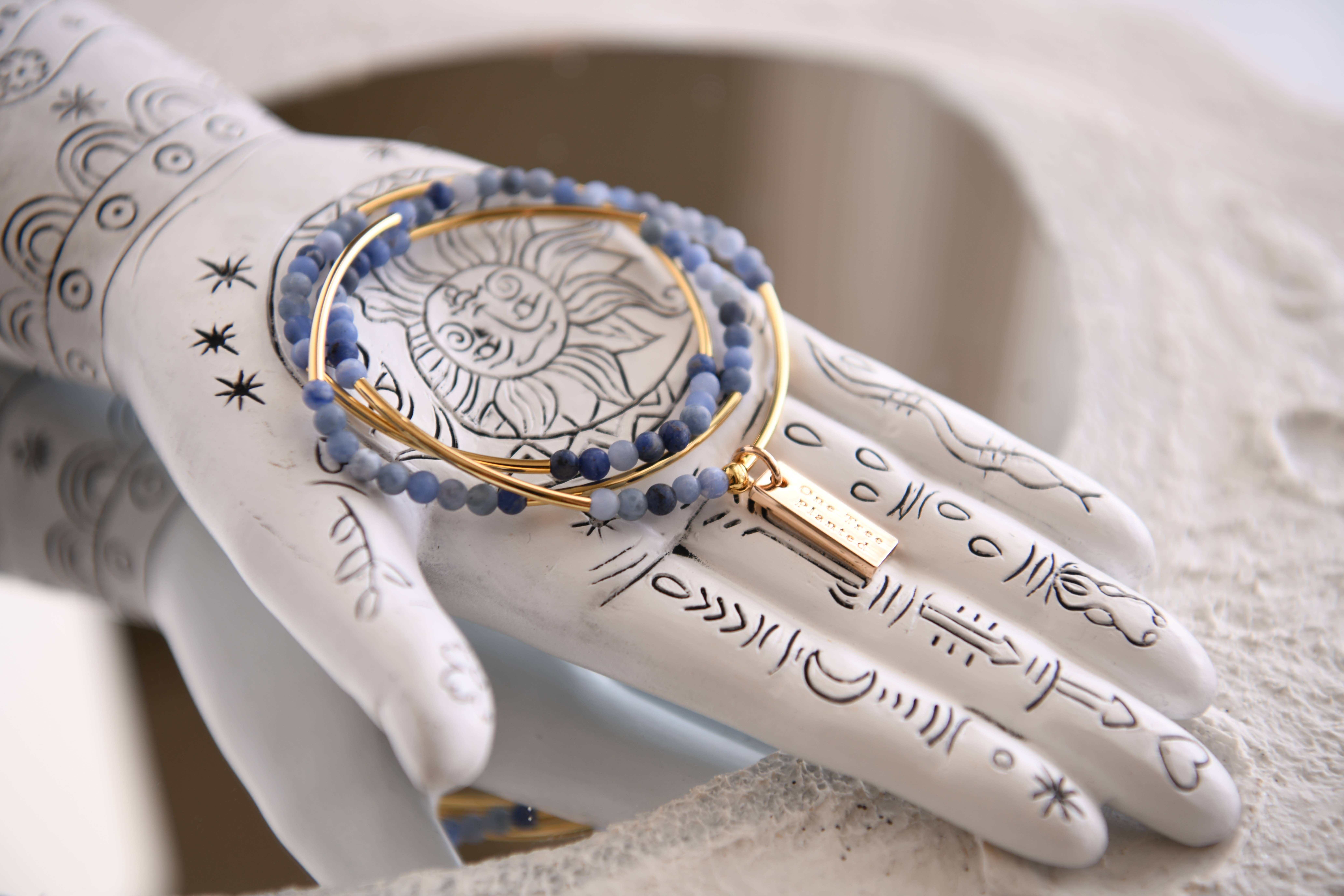 Cecelia Designs Jewelry - Wholesale Beaded Bracelet - Gemstone and Gold Plated Triple Wrap Bracelets 6