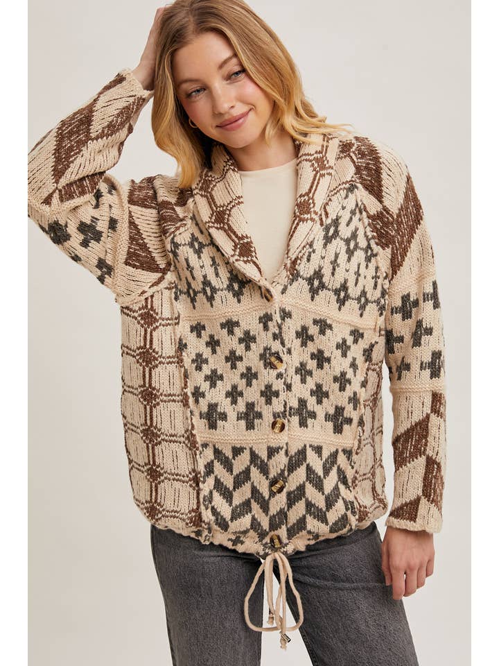 Peace Love Line - Wholesale Cardigan - Women's - PL4304 - BUTTON DOWN KNIT SWEATER CARDIGAN2