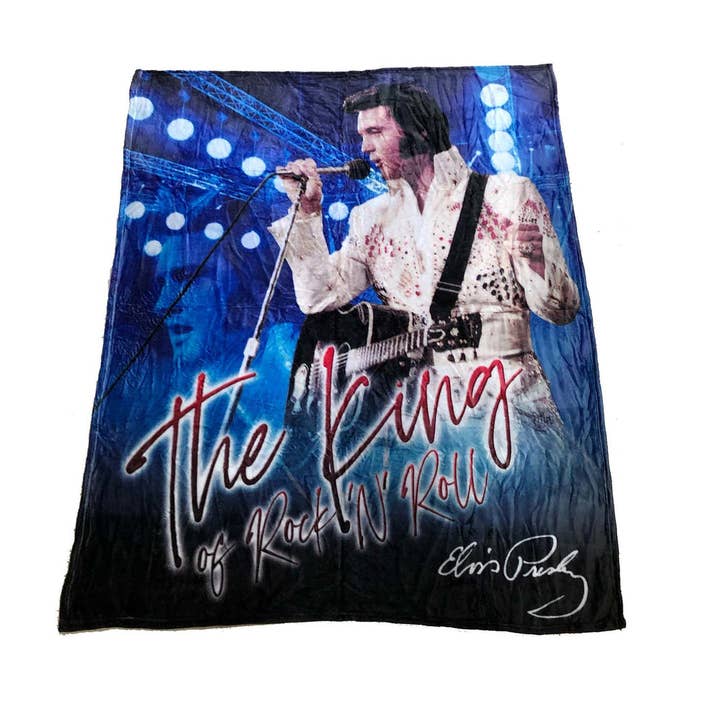 Ocean Peak Australia and New Zealand Pty Ltd - Wholesale Throw blanket - Elvis Throw The King Blue