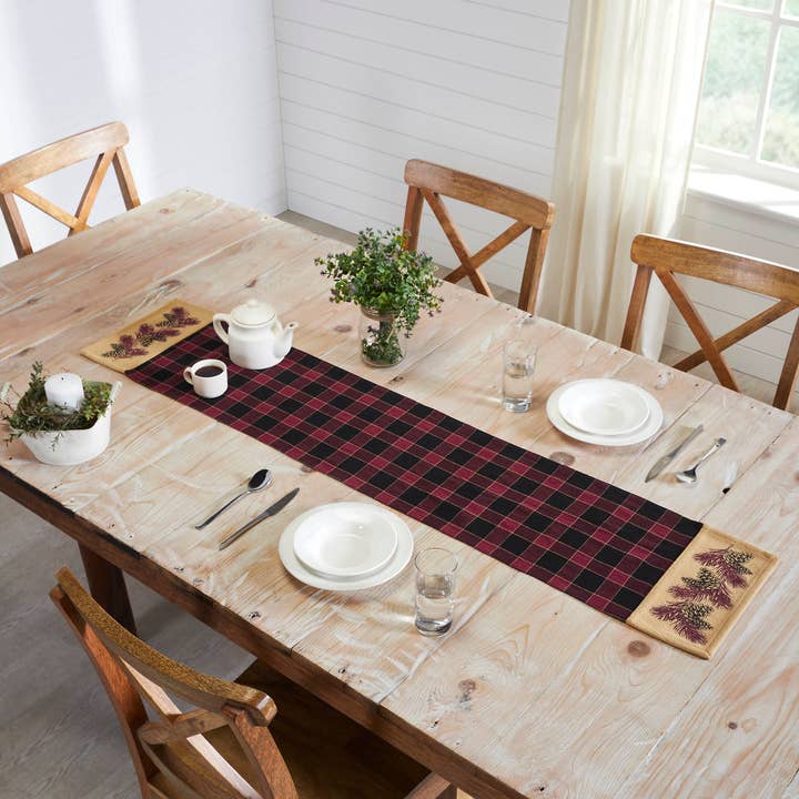 VHC Brands - Wholesale Table Runner - Connell Pinecone Runner 12x60