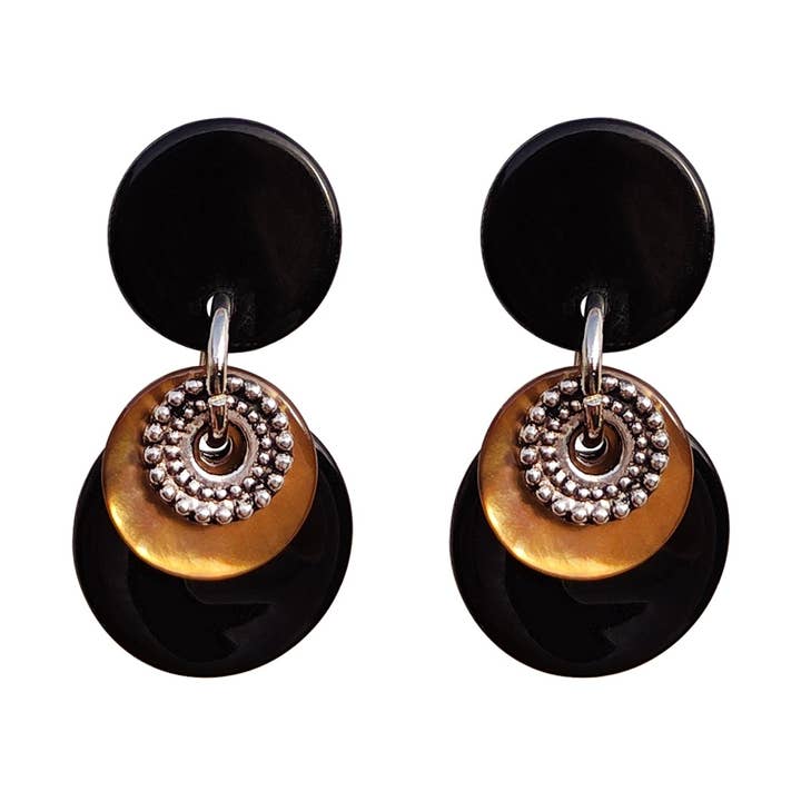 BOUCLES BALOU NOIR pour la vente par Aurel Création