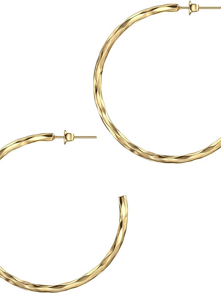 Aros grandes martillados para venta al por mayor de Kaiya Jewelry