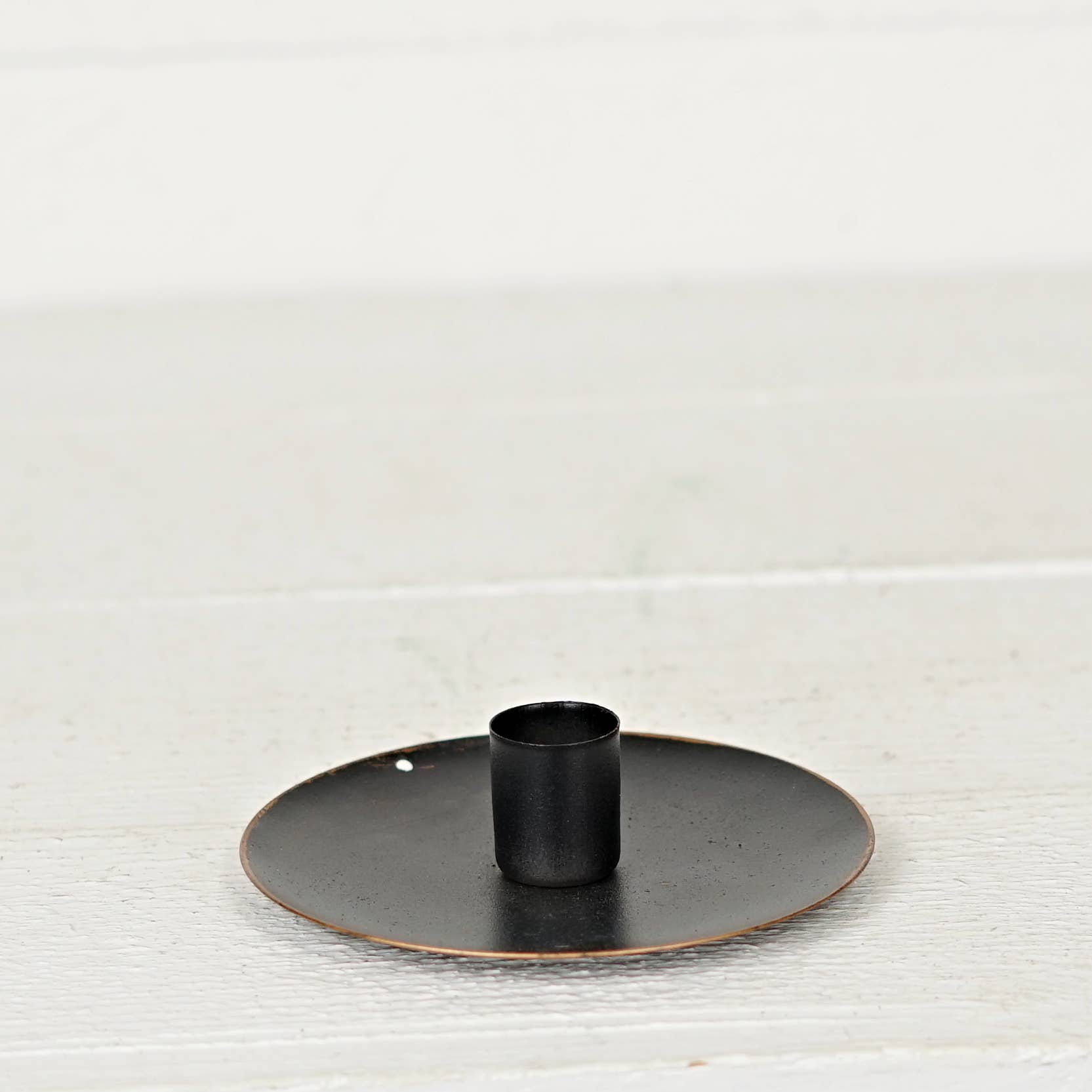 Holiday Depot Inc. - Wholesale Candle Holder - 570766- Black Metal Round Plate Taper Holder-5Dx1.20