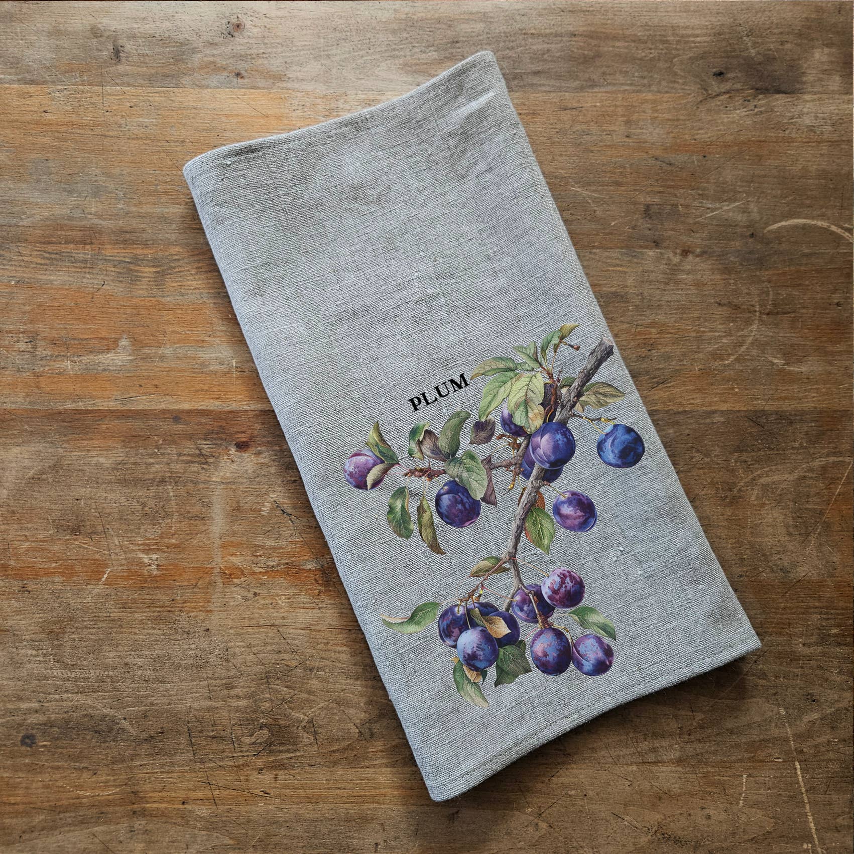 NorraVilla - Wholesale Tea Towel - 100% Linen Guest Towel with Plump branches fruits print 0