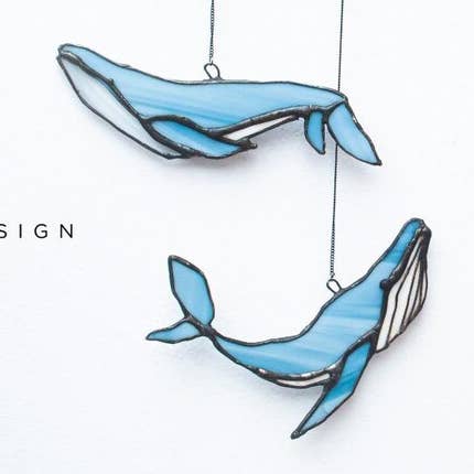 mARTaart - Wholesale Ornament - Humpback Whale Ornament | Custom Stain Glass Window Hangings Humpback| Handmade Humpback Whale Gifts| Whale Ornament UK| Humpback Whale 20220