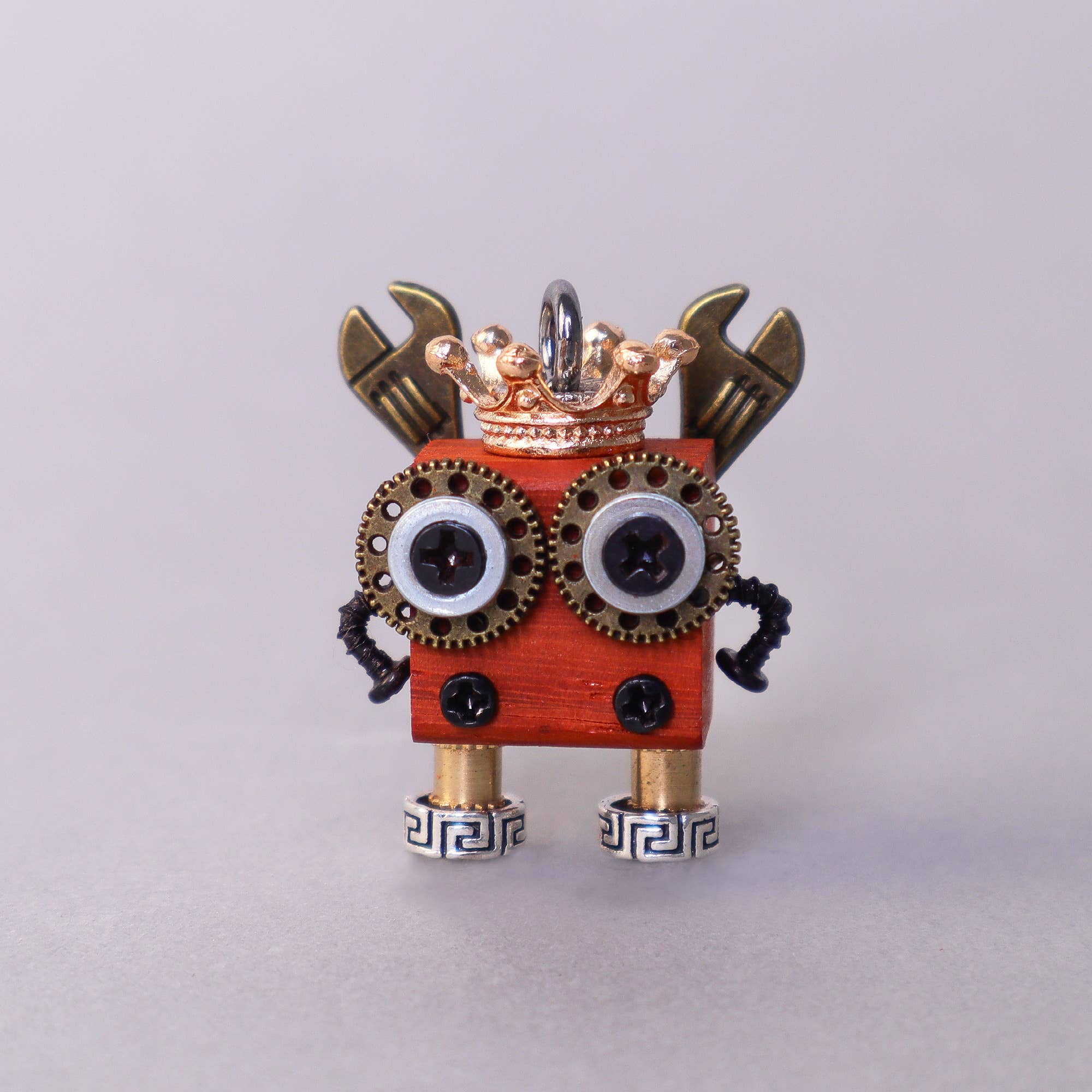 Kitsville - Wholesale Keychain - Unisex - Handcrafted Wooden Bot Necklace, Keychain, or Mini Decor9