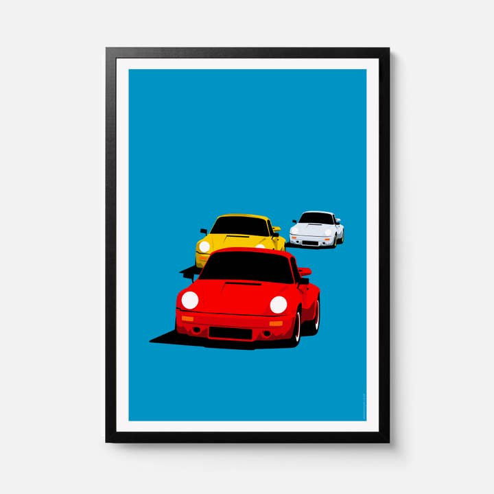 Porsche 911 'The Race' Art Print for wholesale by Graphic Deluxe