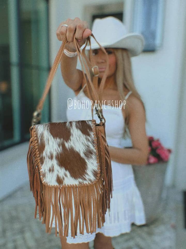 The Kylie Crossbody - Genuine Hairon Cowhide for wholesale by Boho Ranch Shop
