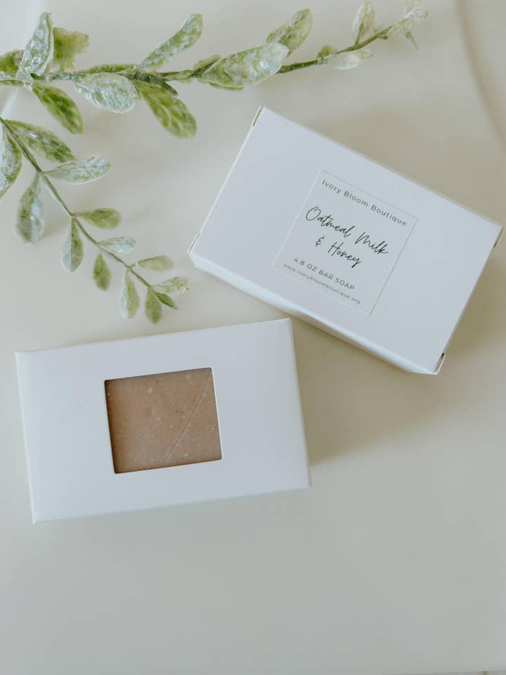 Sabonete em barra de leite e mel de aveia por atacado de Ivory Bloom Boutique