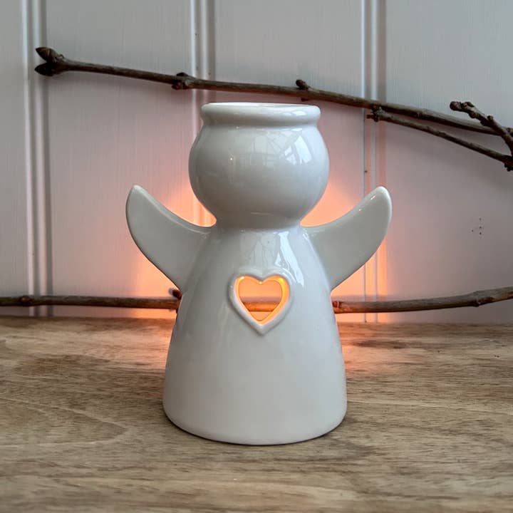 Sparks Gift Wholesalers - Vente Chauffe-cire - OB70288 - Brûleur à huile/cire White Angel 11 cm
