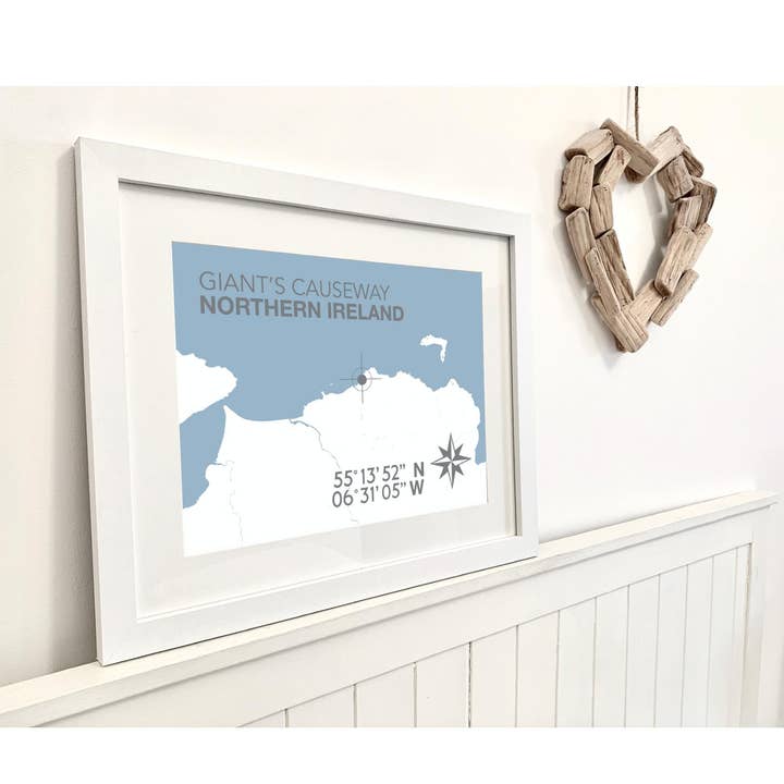 Giant's Causeway Küstenkarte Drucken für den Großhandel von SeaKisses