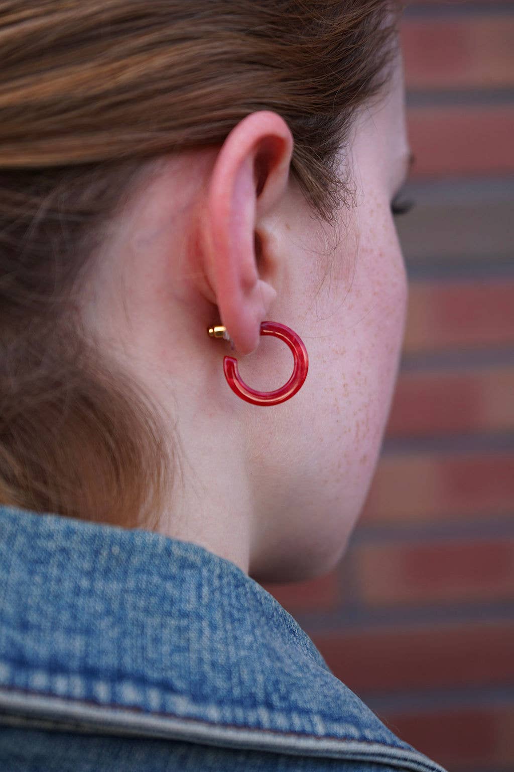 Spiffy & Splendid - Wholesale Hoop Earrings - Micro Cam Mini Hoops - Scarlet // Jewelry, Earrings, Fall2