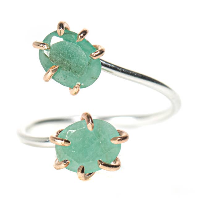 Made Designs - Wholesale Single Stone/Solitaire Ring - 14K Gold Filled Emerald Stone Infinity Ring0