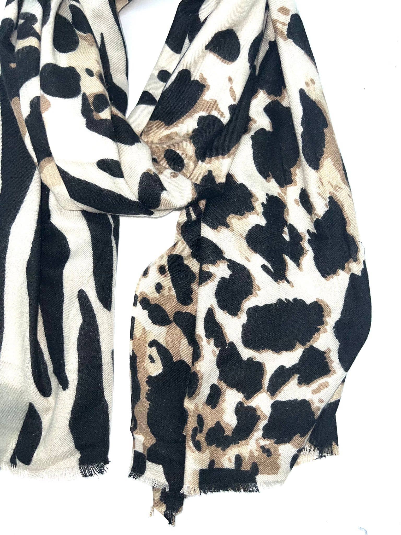 LINETA - Wholesale Scarf - Women's - LL-3 Thick Scarf with Leopard Pattern7
