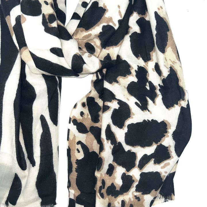 LINETA - Wholesale Scarf - Women's - LL-3 Thick Scarf with Leopard Pattern7