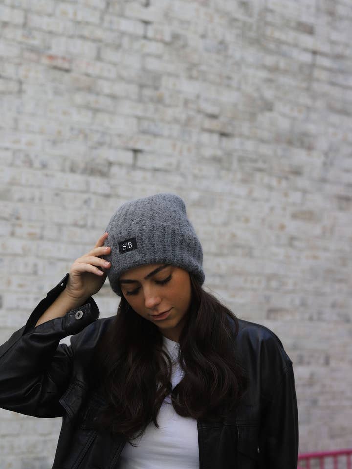 The Label Cuff Beanie for wholesale by The Scarf Bar