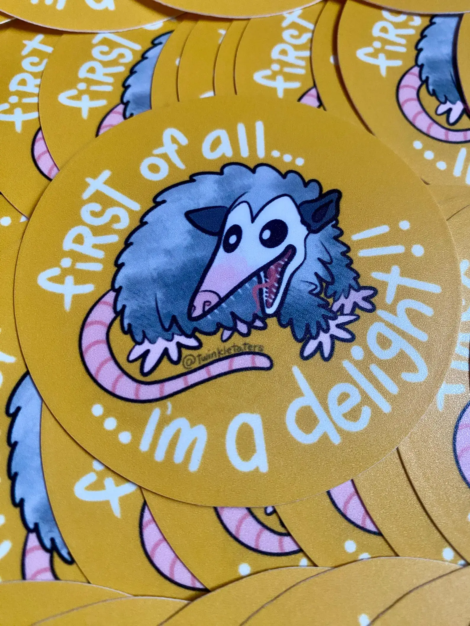 Designs by Diana - twinkletaters - Wholesale Sticker - Funny Opossum Vinyl Sticker3