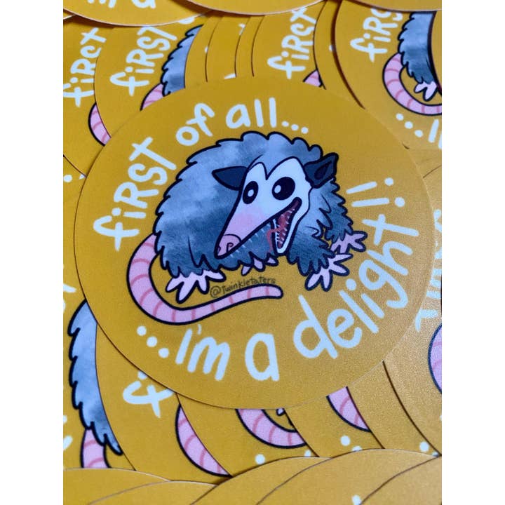 Designs by Diana - twinkletaters - Wholesale Sticker - Funny Opossum Vinyl Sticker3