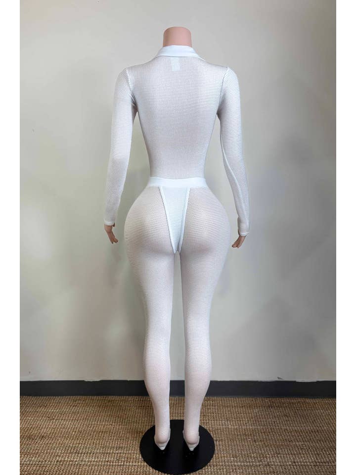 Dalia Studio – Großhandel Jumpsuit – Damen – POPCORN-MESH-JUMPSUIT MIT KRAGEN UND ELASTISCHEM BUND2