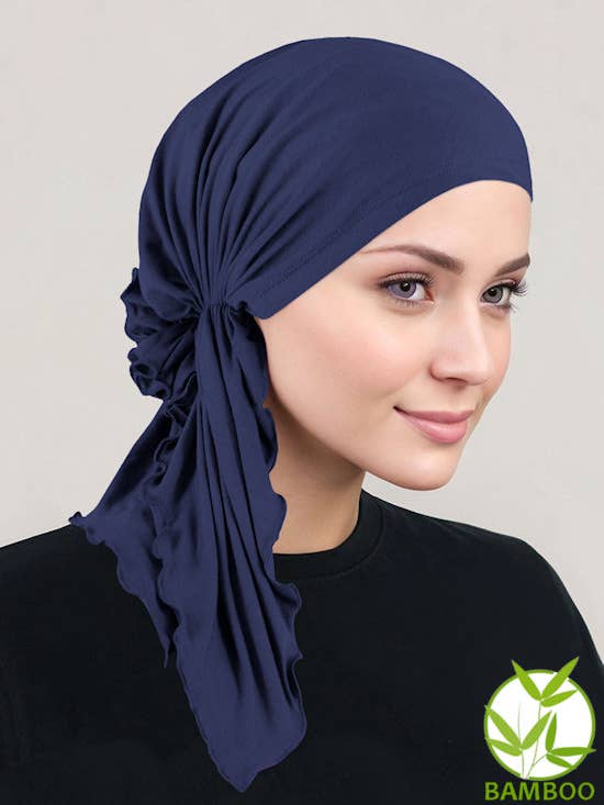 The Bella Scarf Bamboo Navy Blue for wholesale by Turban Plus