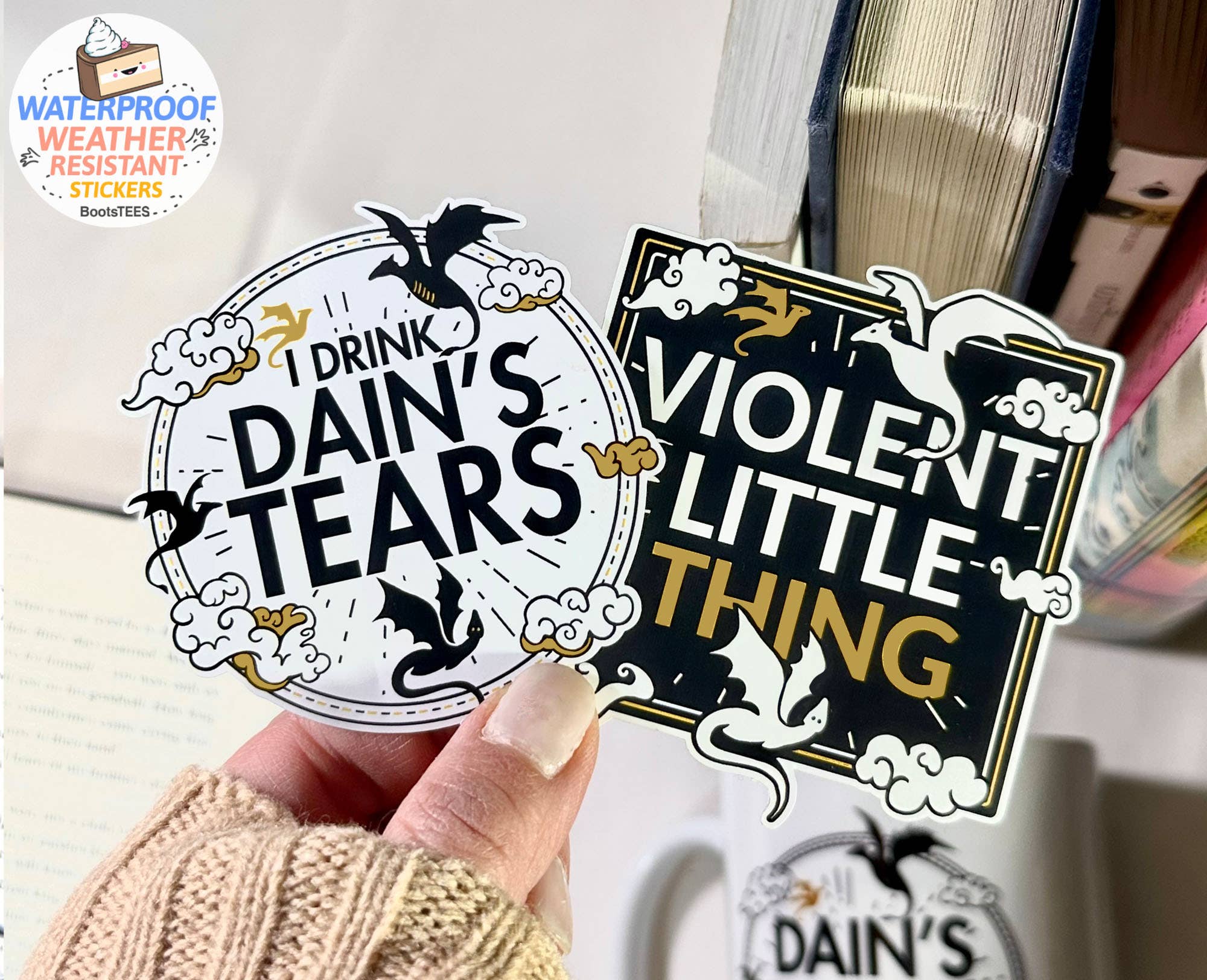 BootsTees - Wholesale Sticker - Fourth Wing Stickers, 3" Fantasy Romance Dragon Decals2