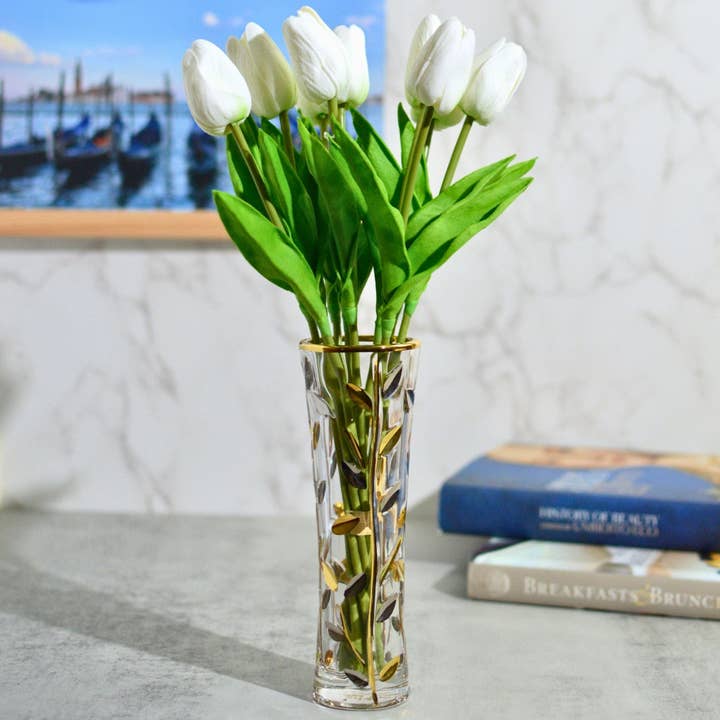 Via Graceffo – Großhandel Vasen – Blumenrebe, Knospenvase, italienischer Kristall aus Platin und Gold
