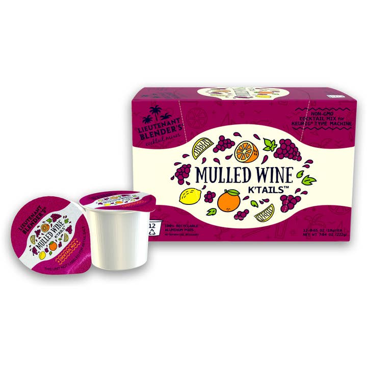 Mulled Wine K'Tails® Single Pod Cocktail Mixers 12 Ct for wholesale by Lieutenant Blender's Cocktail Mixes
