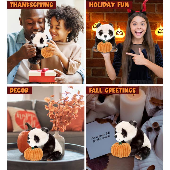 Cota Global - Wholesale Stuffed/plush toy – Kids & baby - Plush Pumpkin - Super Soft Plush - Squat Panda 7 Inch3