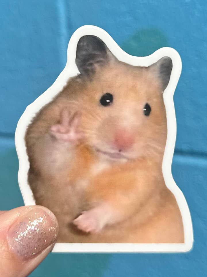 Peace Sign Hamster Sticker for wholesale by Hilarious Humanitarian