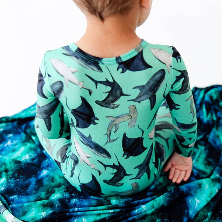Dreamiere - Wholesale Jumpsuit - Baby - Kids The Shark Side Bamboo Convertible Footie2