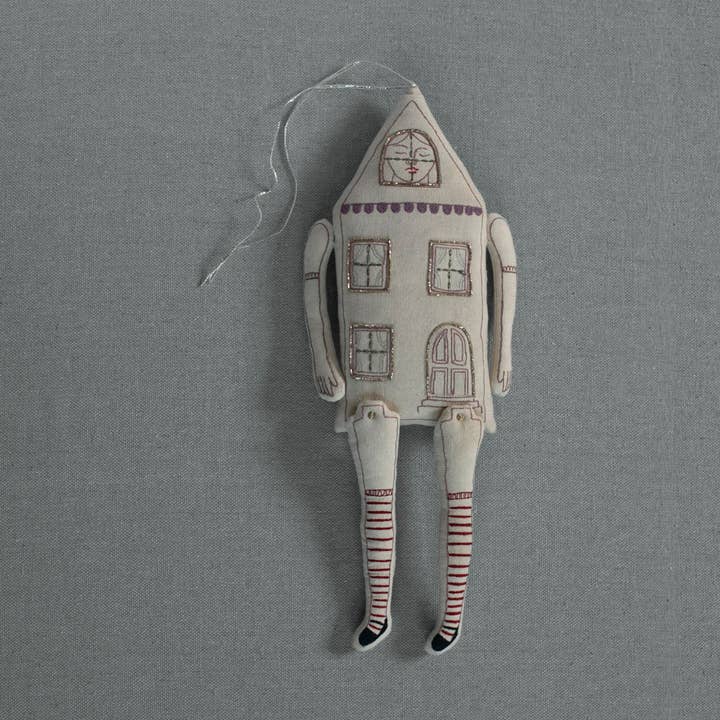 Doll House, Cotton Wall Hanging, Embroidered for wholesale by Skippy Cotton